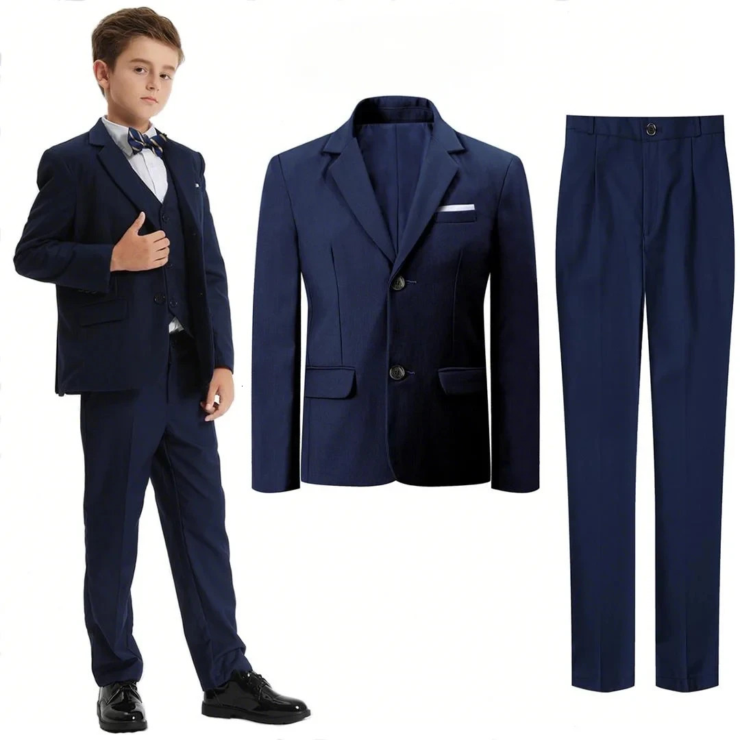 Suit for Kids Boys Easter Outfit Church Party Blazer Wedding Ceremony Flower Piano Performance Birthday Gift Clothes Set 3 PCS 251021