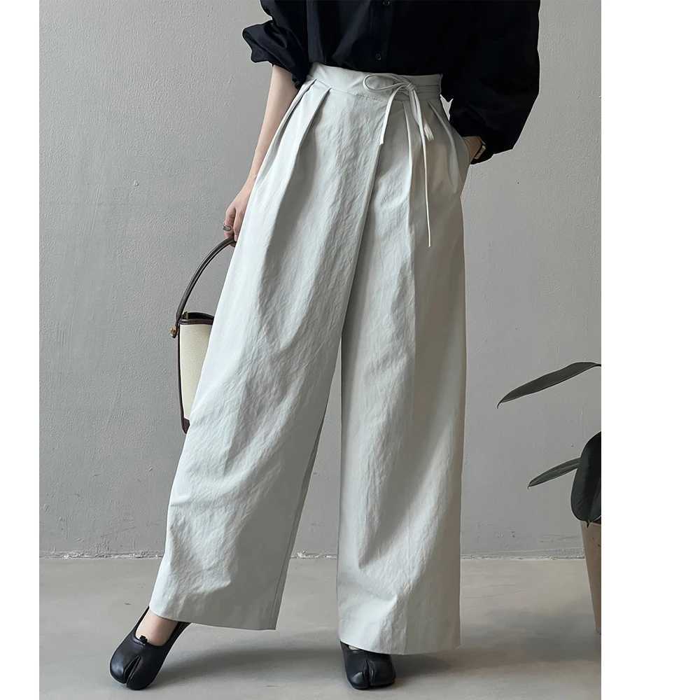 2024 Women Casual Wide Leg High Waist Pants Fashion Clothes Black Brown Pants Female TrousersT251022