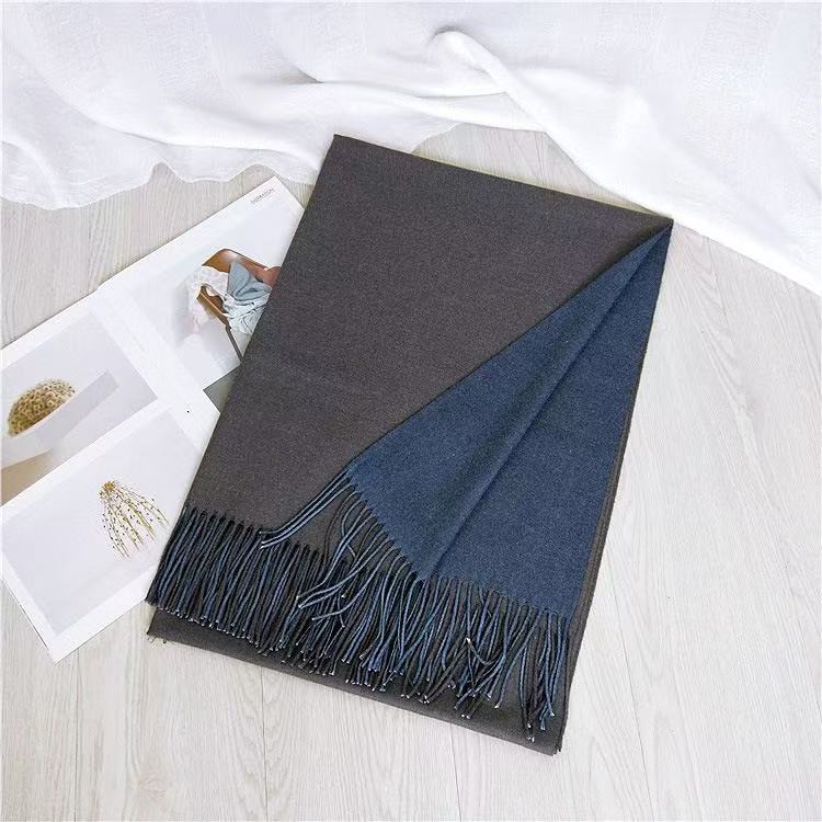 T2119 new two-color scarf women's spring and autumn winter double-sided warm shawl neck scarf