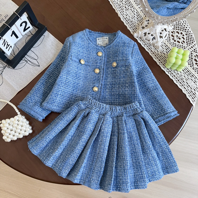 2026 Girls' Spring Autumn New Outfit Stylish Fashion Style Jacket & Skirt 2-Piece Sets