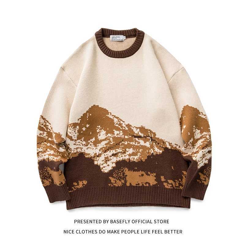 Autumn Winter Mountain High Streetwear Men Sweater Shirt Unisex Couple Women Sweatshirt Pullover Casual Hip Hop Chic VintageXJ251022