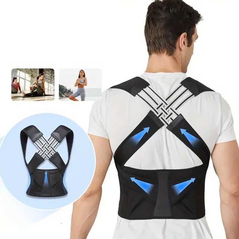 Back Brace Posture Corrector for Women and Men Shoulder Straightener Adjustable Full Back Support Upper and Lower D2510221