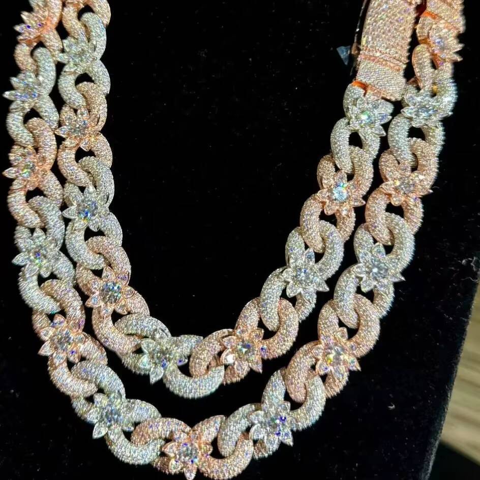 Hip Hop Jewelry 18K Gold S925 Heavy Silver GRA Certificate DVVS Moissanite Men Necklace Cuban Lidynamic Chain