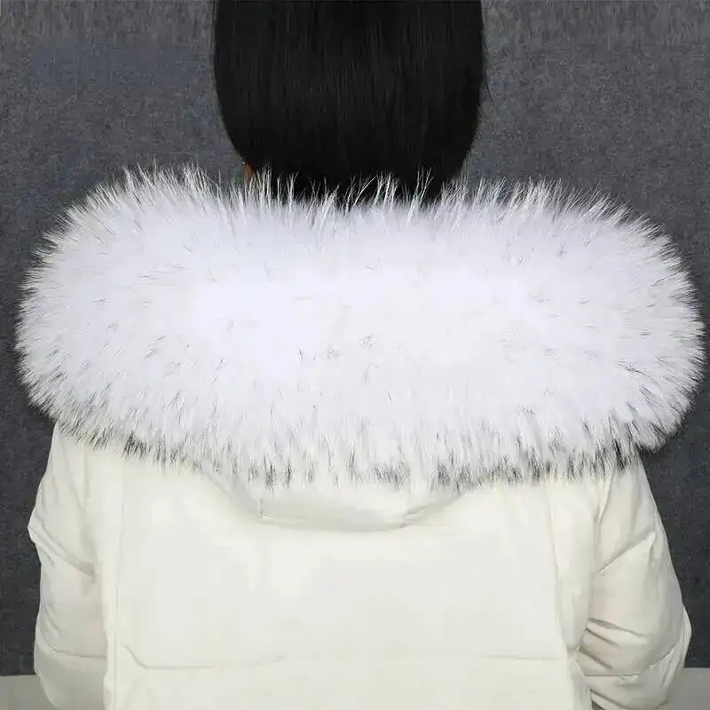 100 Real Fur Collar Warm Natural Raccoon Fur Scarf Women Genuine Fur Collar Scarves Large Fur Shawl Male Jacket Coat251029