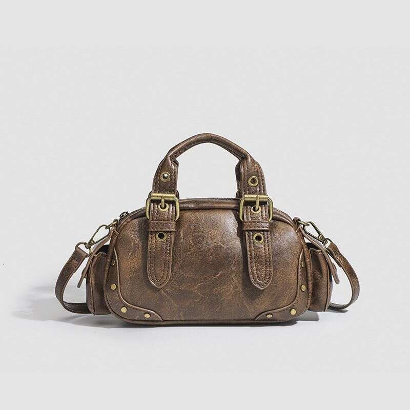 Trendy niche design retro hot girl style motorcycle versatile fashion hand held single shoulder crossbody underarm bag