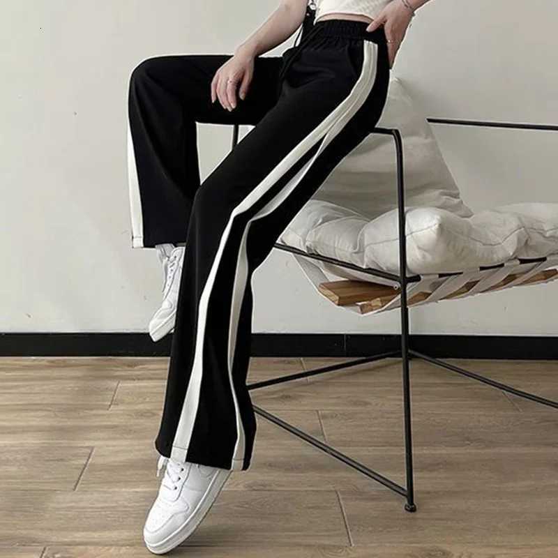 Summer Women Casual Sports Style Pants Lady Comfortable Baggy Wide Leg Straight Leg Trousers Female Fashion High Waisted SlacksT251022