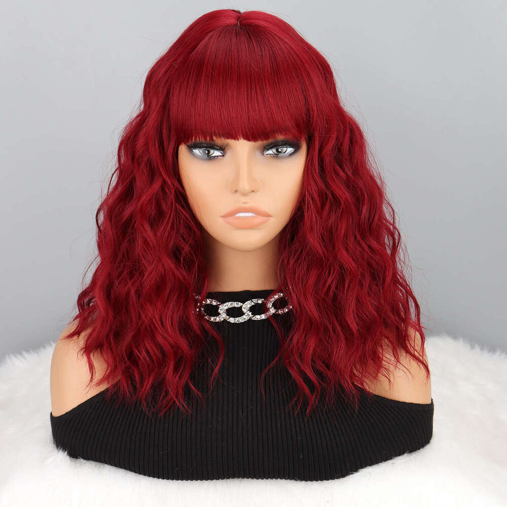 Water Ripple Black Gradient Gold Synthetic Full Wig Hot Sale