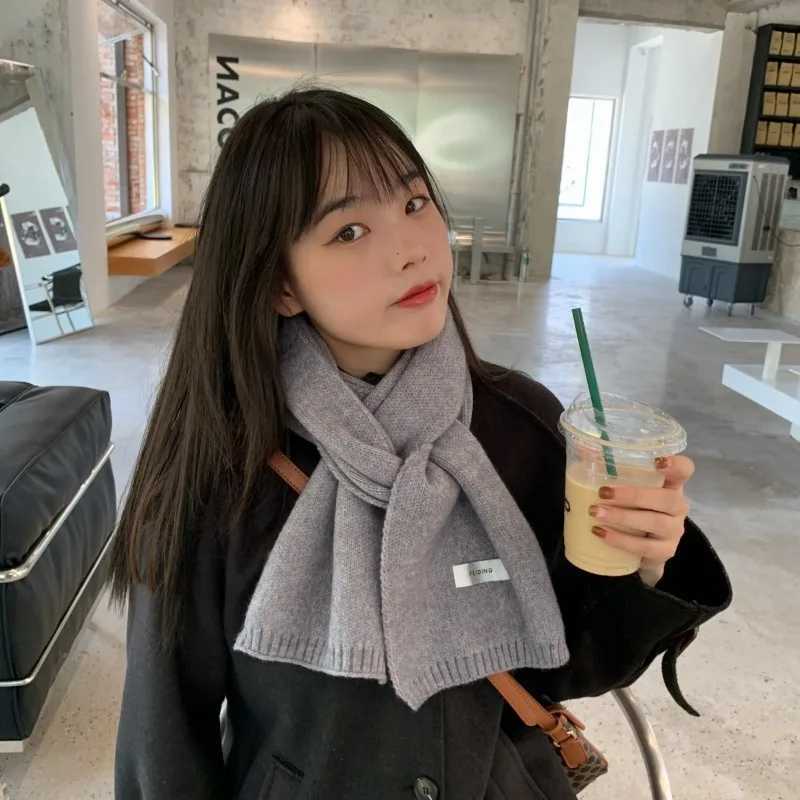 New Versatile Solid Knitted Scarf Women Men Autumn Winter Korean Stylish retro Warm Small Scarfves Unisex Soft Warm Muffler Girl J251022