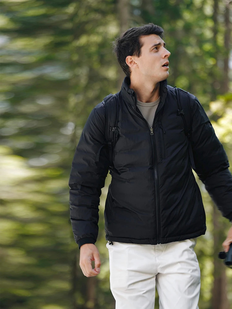 2025 Autumn Winter Regular Fit Warm 90 White Goose Down Jackets Men Lightweight Coats 251015