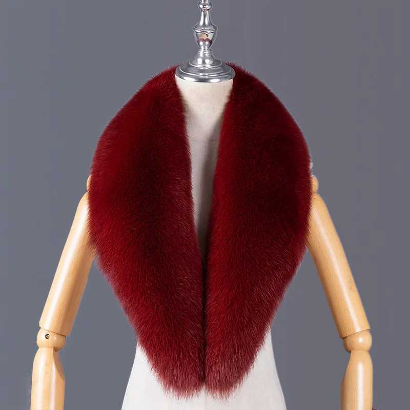 Natural Fur Collar Real Fur Scarf for Women Winter Neck Warmer Luxury Large Fluffy ShAWl Thick Warm Soft Real Fur AccESSory J251129