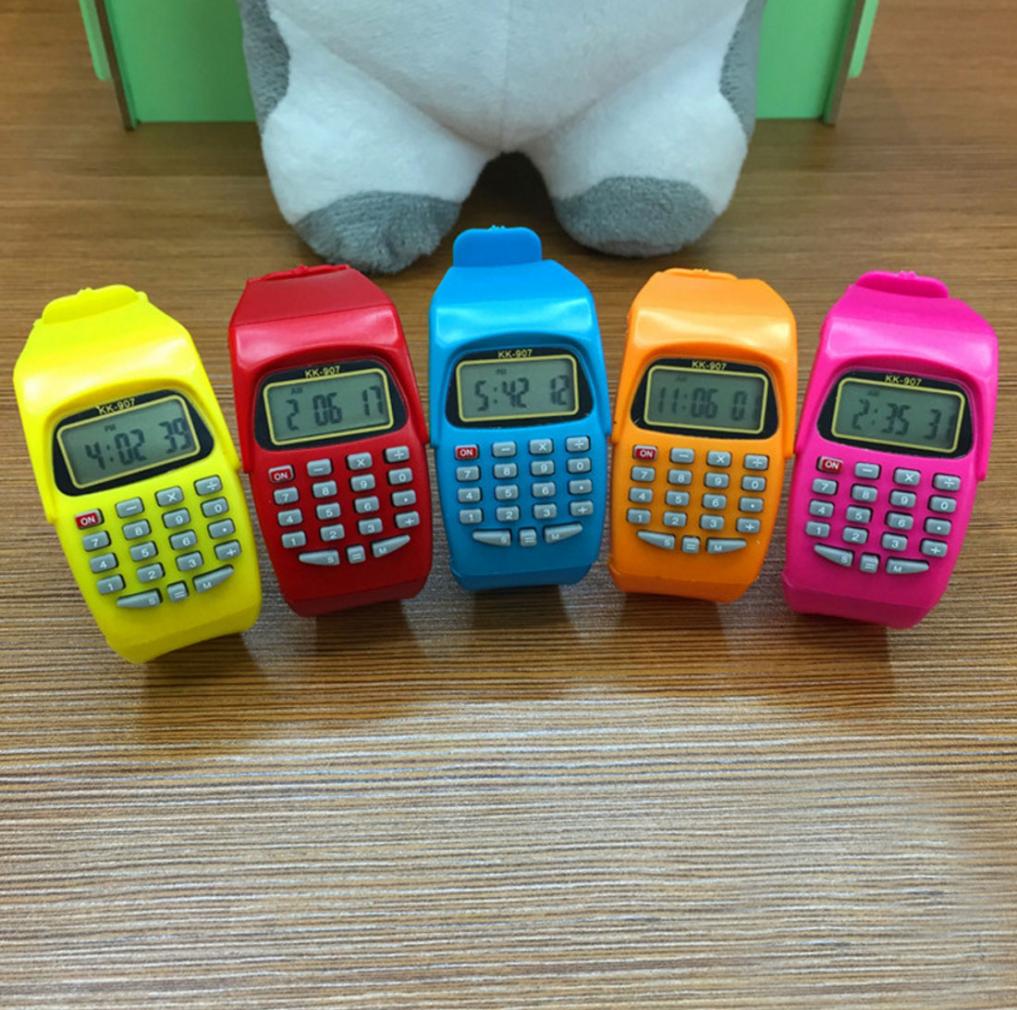 Fashion Digital Calculator With LED Watch Function Casual Silicone Sports For Kids Multifunction Calculating1228655