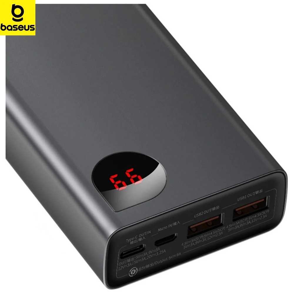 Baseus 65W Power Bank 20000mAh PD Quick Charge FCP SCP Powerbank Portable External Charger for Smartphone Laptop iPhone Tablet J251114