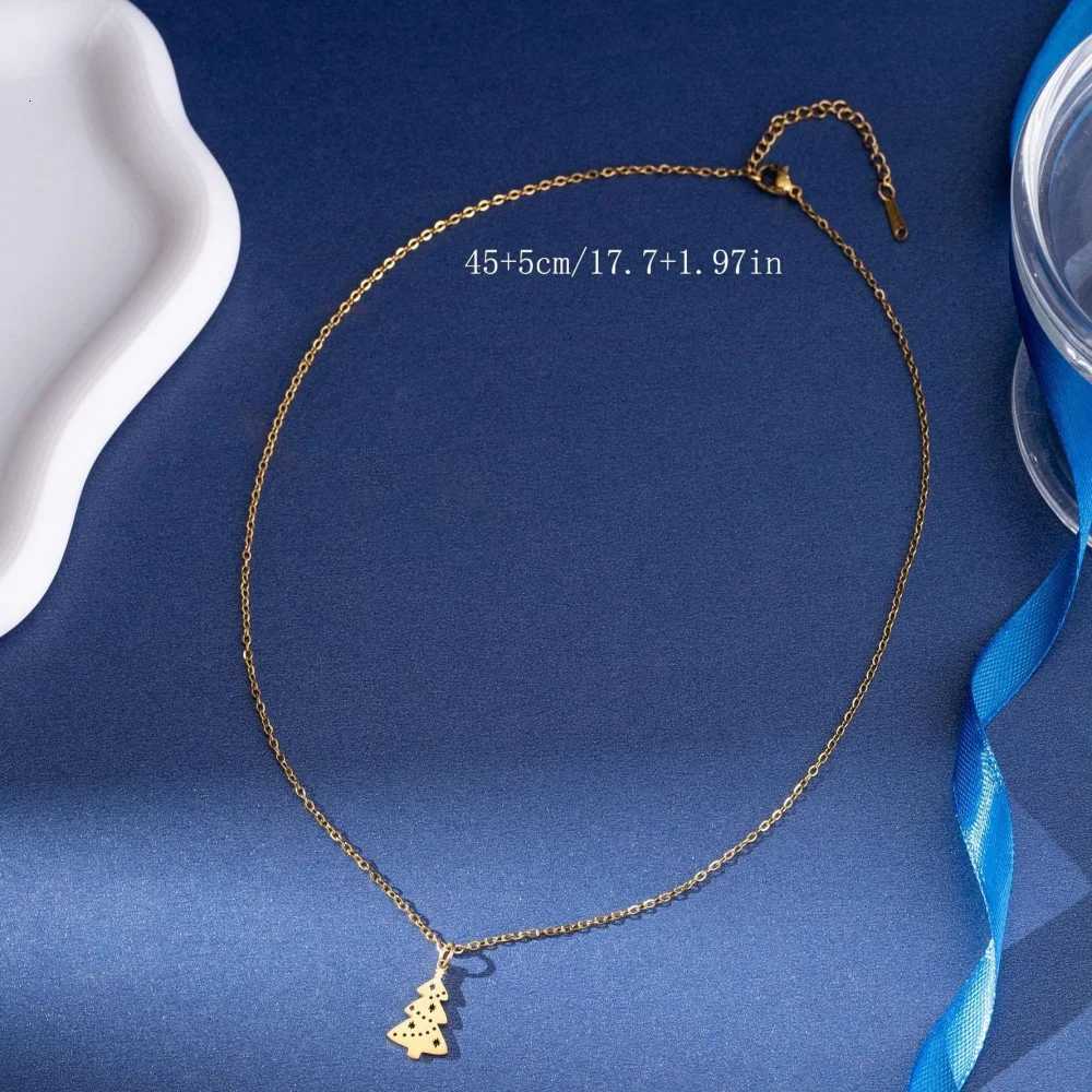 Stainless Steel Christmas Tree Pendant Necklace For Women New Trendy Sweet Clavicle Chain Unique Birthday Party Jewelry Gifts V251022
