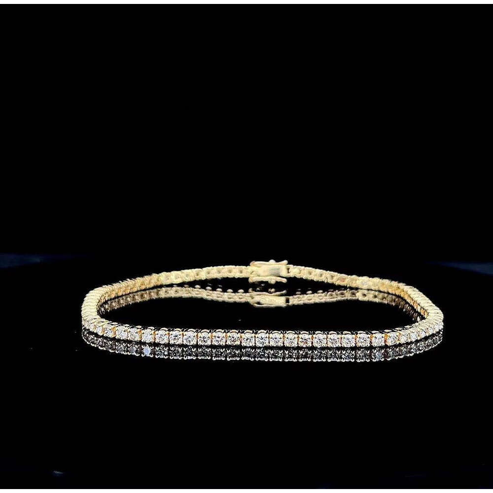 Elegant Durable Sterling Sier Tennis Chain High-Quality 3-4mm Silicon Stone Bracelet and Bangle