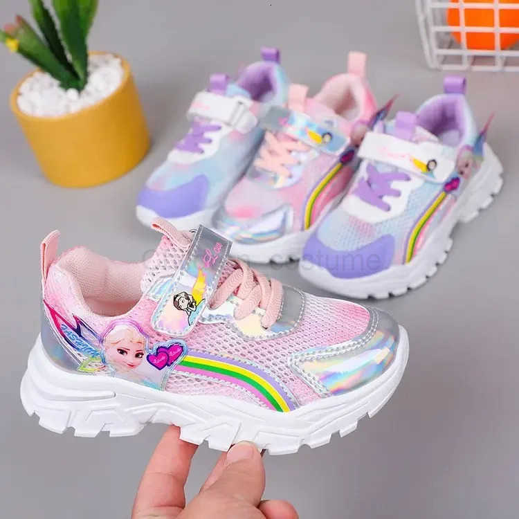 Disney Spring Summer 2023 New Pink Net Cloth Breathable Casual Sports Comfortable Childrens Korean Style Shoes Backstock H251022