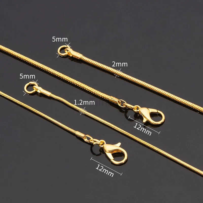 Vintage Gold Color Stainless Steel Snake Chain Necklace For Women Fashion Clavicle Chain Necklace Men Party Jewelry Accessories U251022