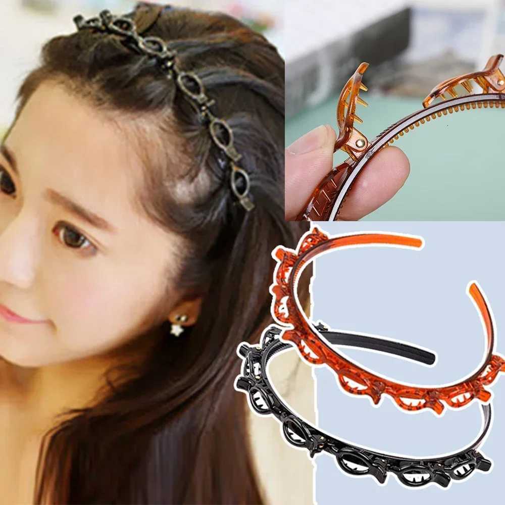 Fashionable Multilayer Hollow Braided Womens Bangs Headband Hair Clip for Hairdressing and Styling Women Girls V251022