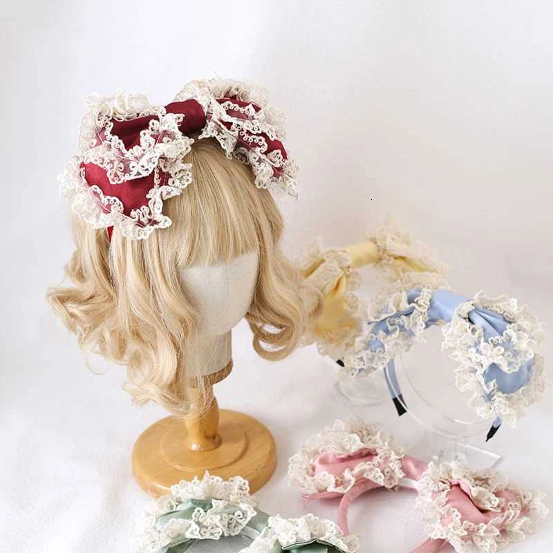 Lolita Bowknot Hair Hoop Hair Accessories Lace Bow Headband Headdress for Hair Women Japan Girls Hair Bands Hair Jewelry Tiara V251022
