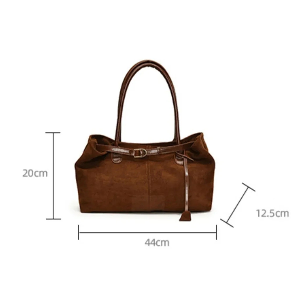 Fashionable Retro Suede Bag European And American Largecapacity Autumnwinter Tote Simple Shoulder 251018