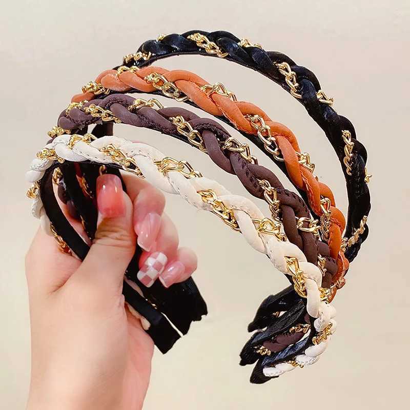 New Women Chain Hair Hoop Twined Exquisite Hairbands Lady Temperament Thin Edge Hair Decorate Headband Fashion Hair Accessories V251022