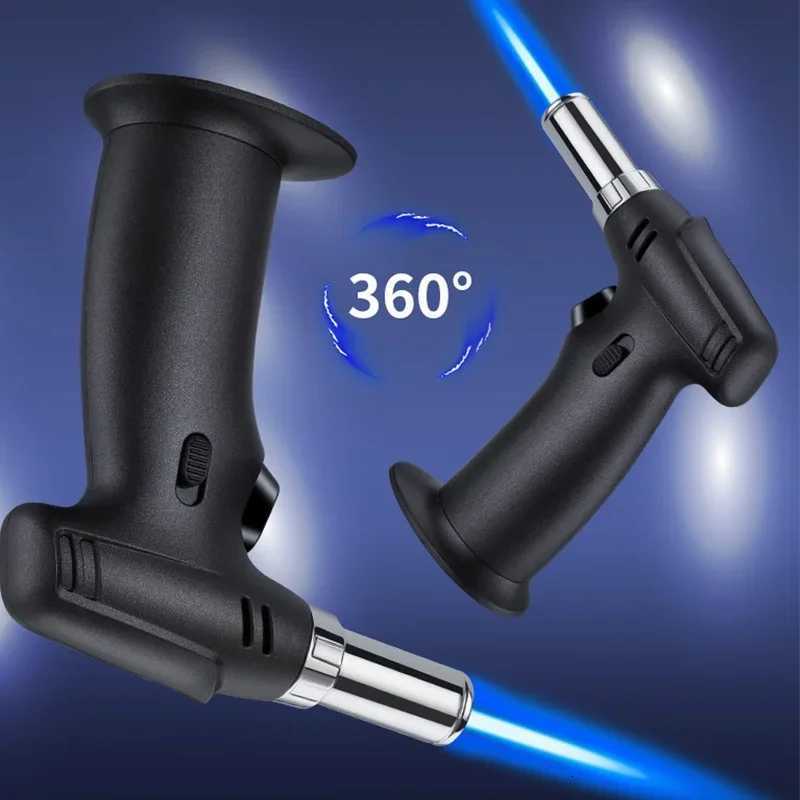 With safety lock and adjustable flame torch lighter refillable butane gas kitchen cooking jet lighterNO GAS C251022