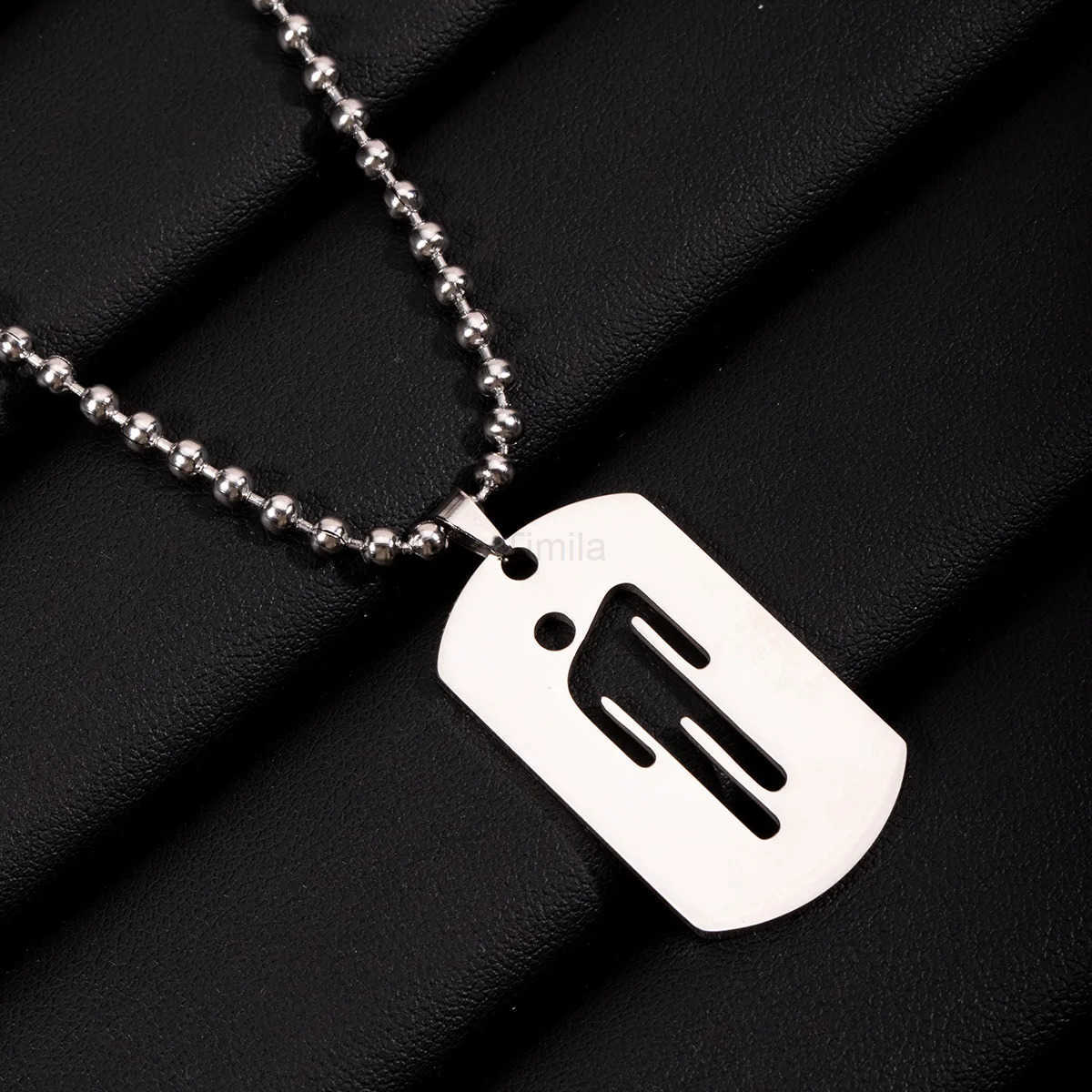Billie Skew Head Tag Stainless Steel Pendant Necklaces Fashion Hip Hop for Men Women Hang Tag Metal Crafts Jewelry Gift U251022