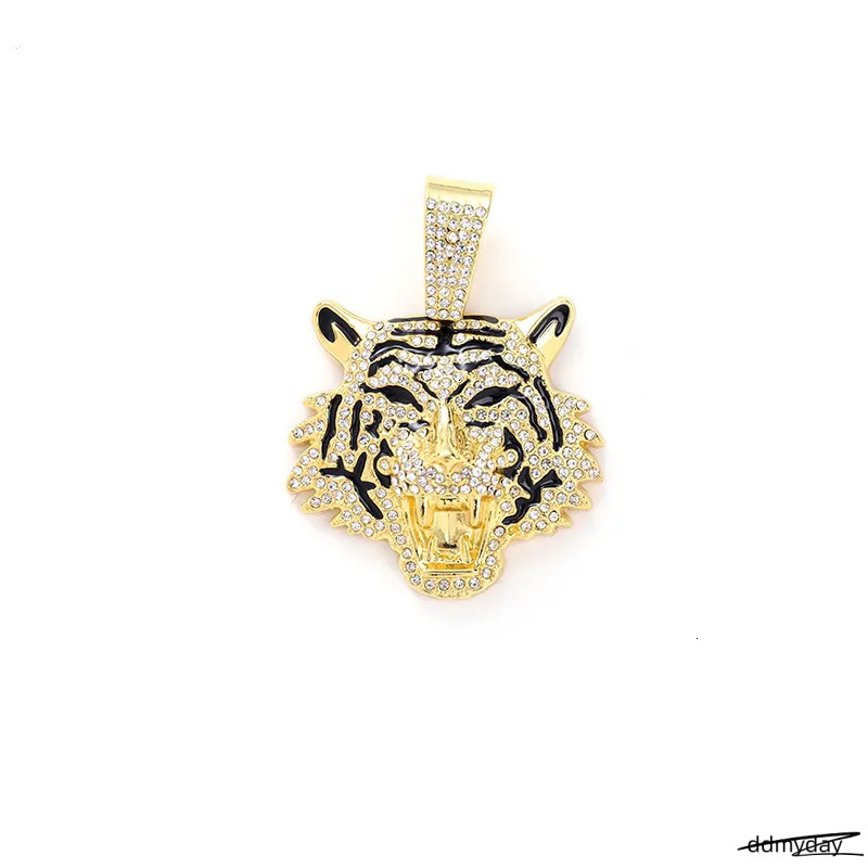 Men's Alloy Cuban Chain Necklace With 3D Tiger Pendant - Hip Hop Style Statement Jewelry Ddmyday