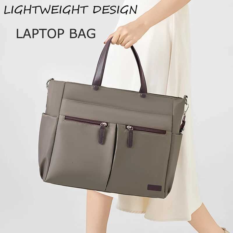 Laptop Bag Nylon casual ladies laptop bag daily commuting briefcase lightweight double main pocket singleshoulder bag W251022