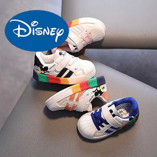 Disney Spring And Autumn Boys And Girls Baby Walking Shoes Soft Sole Board Shoes Childrens Single Shoes Anti Slip And Breathable Sneak H251022