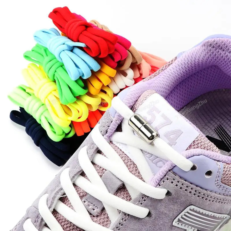 No tie Shoe laces Elastic laces Sneakers Round Shoelaces without ties Quick Shoelace for Shoes Kids Adult One Size fits All shoe251021