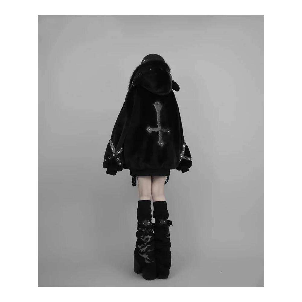 Mauroicardi Autumn Winter Oversized Warm Soft White Faux Fur Coat Women with Hood Haruku Fashion Fluffy Jacket Streetwear 2025