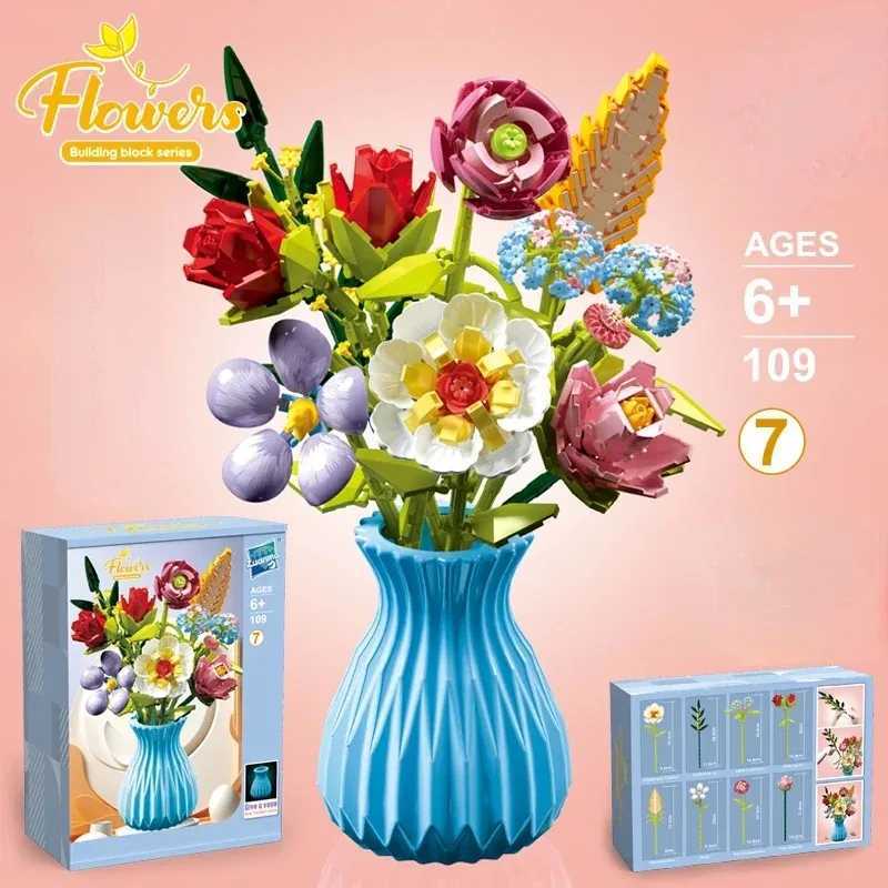 HUIQIBAO Flower Bouquet Building Blocks Kit DIY Everlasting Flower Romantic Bricks DIY Kids Toys for Girls Friends Adult Gift J251022