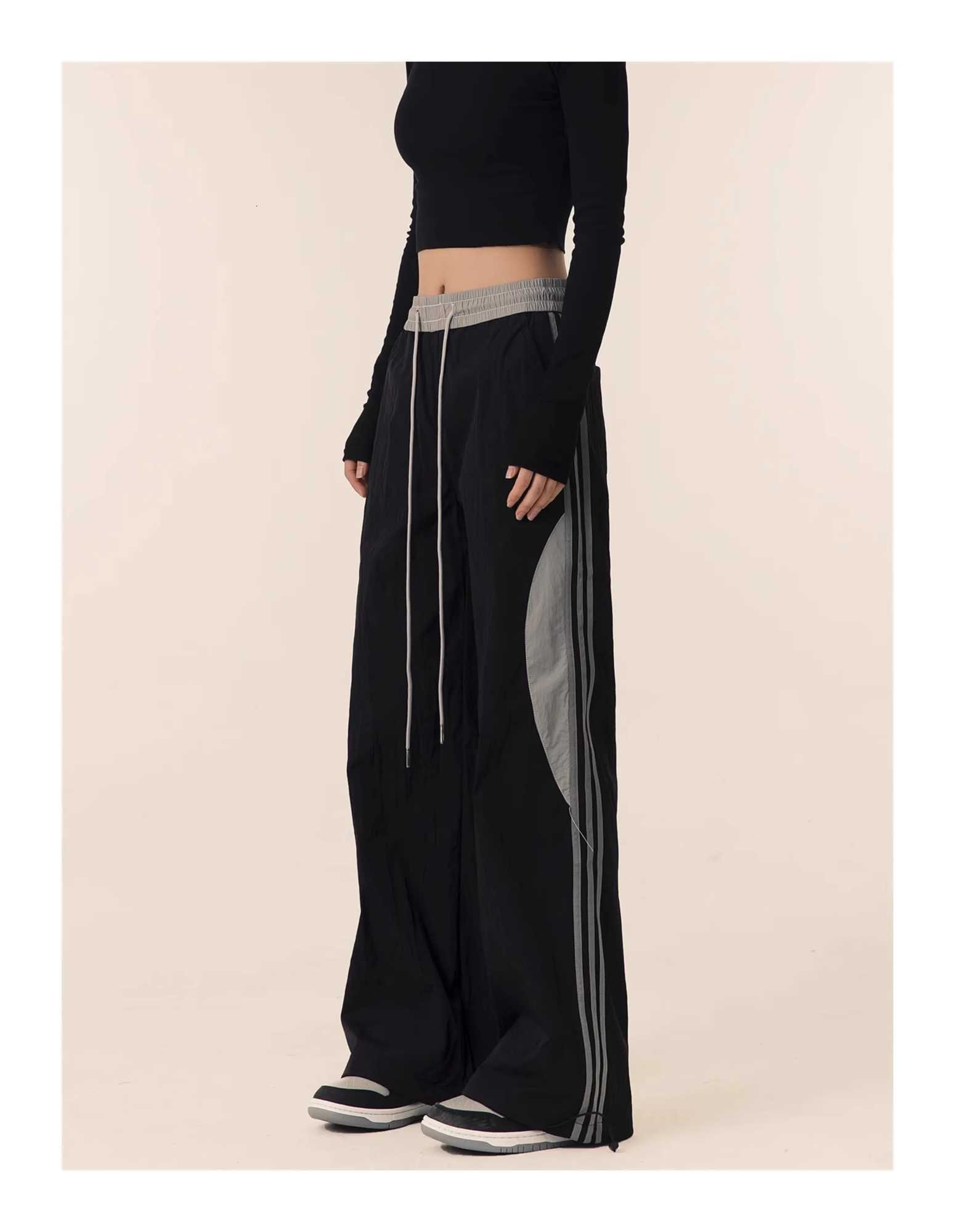 High waisted drooping casual wide leg pants 2024 new straight tube goodlooking parachute work pants womens sports pants dopamiT251022