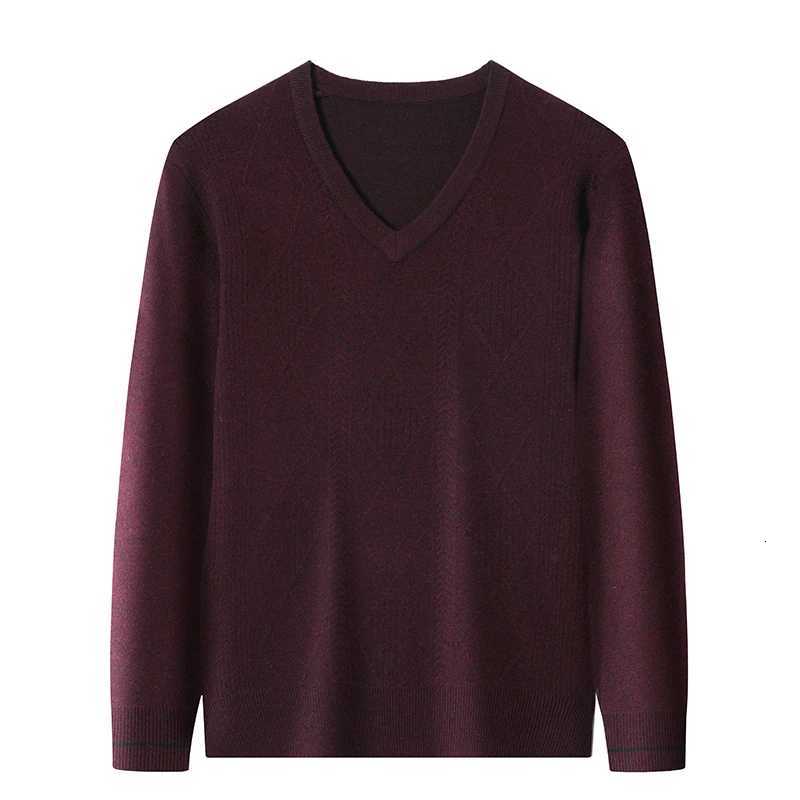 Classic Versatile Vneck Mens Sweater Simple and Warm Base Sweaterautumn and Winter Highend Solid Color Wool SweaterXJ251022