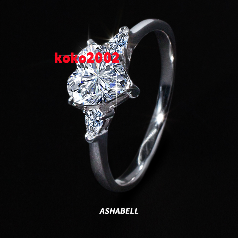 Heart Shape 925 Silver 3CT Moissanite Engagement Wedding Ring With GRA Certificate for Women