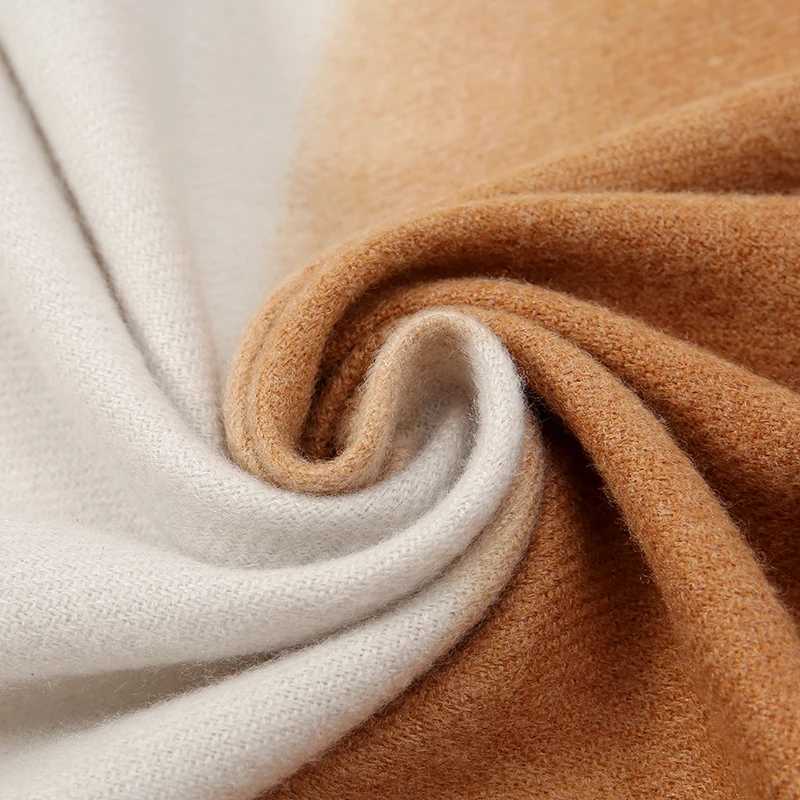 New 2024 Gradient Cashmere Scarf Women Tassel Ombre Shawl Winter Warm Blanket Scarves Thick Neckscarf Female Muffler J251118