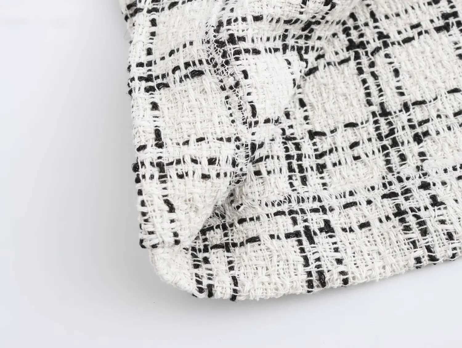 2025 New Womens Clothing European and American Style Fashionable Versatile Plaid Textured Casual PantsT251022