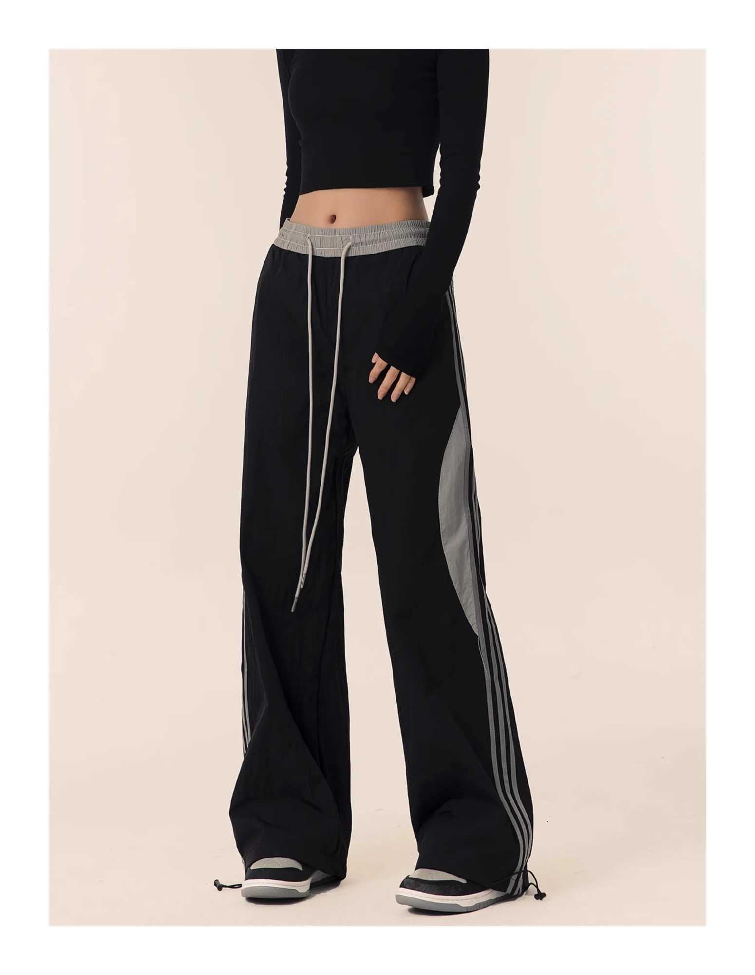 High waisted drooping casual wide leg pants 2024 new straight tube goodlooking parachute work pants womens sports pants dopamiT251022
