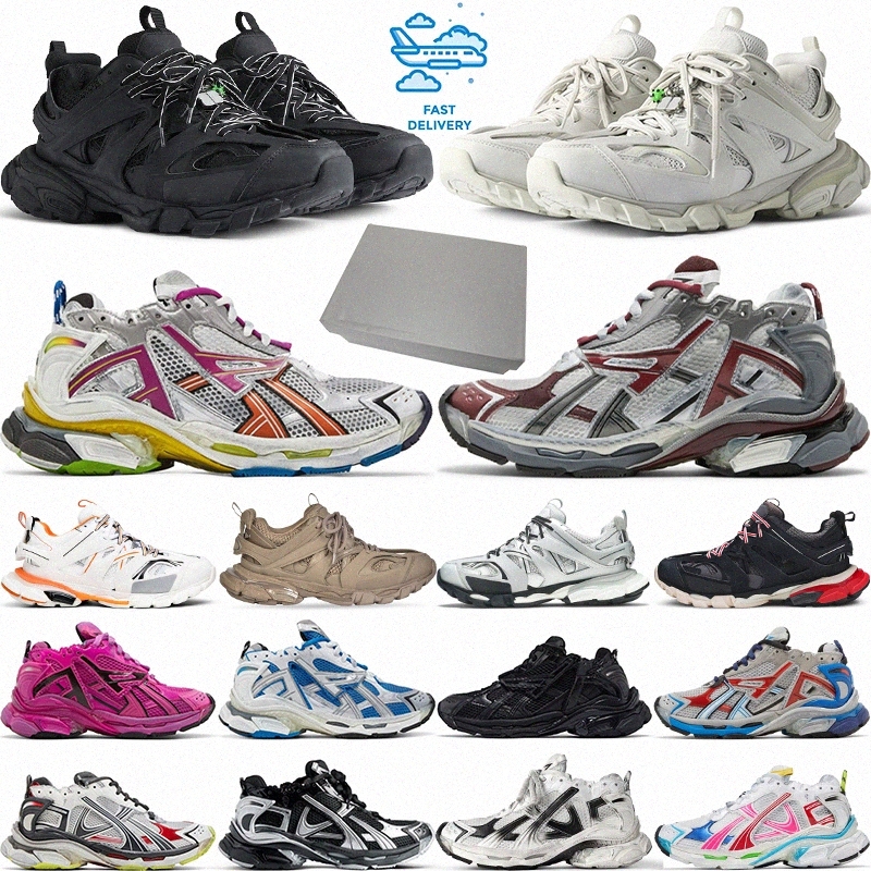 Designer Shoes 3.0 7.0 Mens Womens Track Shoes Paris Transmit Sense Sneakers Black White Pink Green Colorful Burgundy Trainers