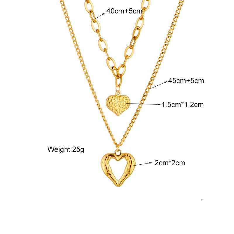 DIEYURO 316L Stainless Steel Small Uneven Folds 2 Love Necklace Highend Sense Party Accessories Nonfading Highquality Gifts V251022