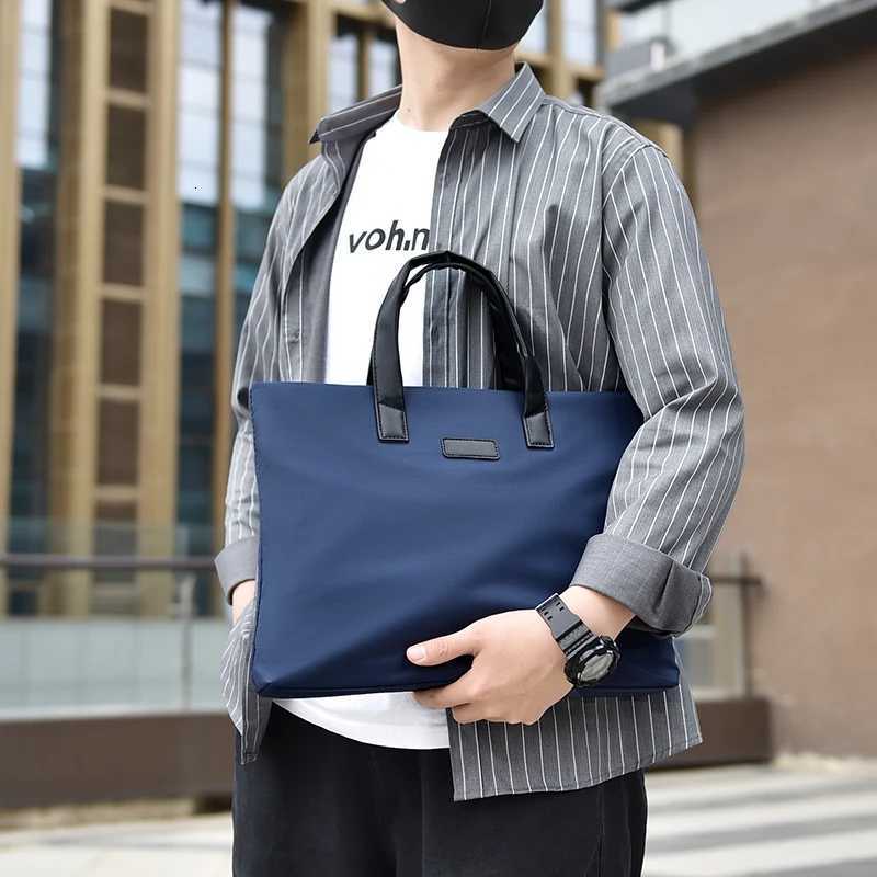 Mens simple solid color Oxford handbag laptop bag business lawyer briefcase bolsos para hombre sacoche homme luxe bag for man W251022