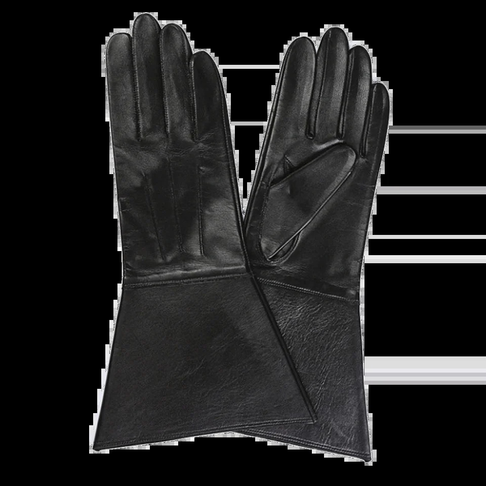 35CM Mens Leather gloves Touch Screen Double Cuff Unlined Genuine Leather Tight Long Driving Riding Moto Gloves 251021