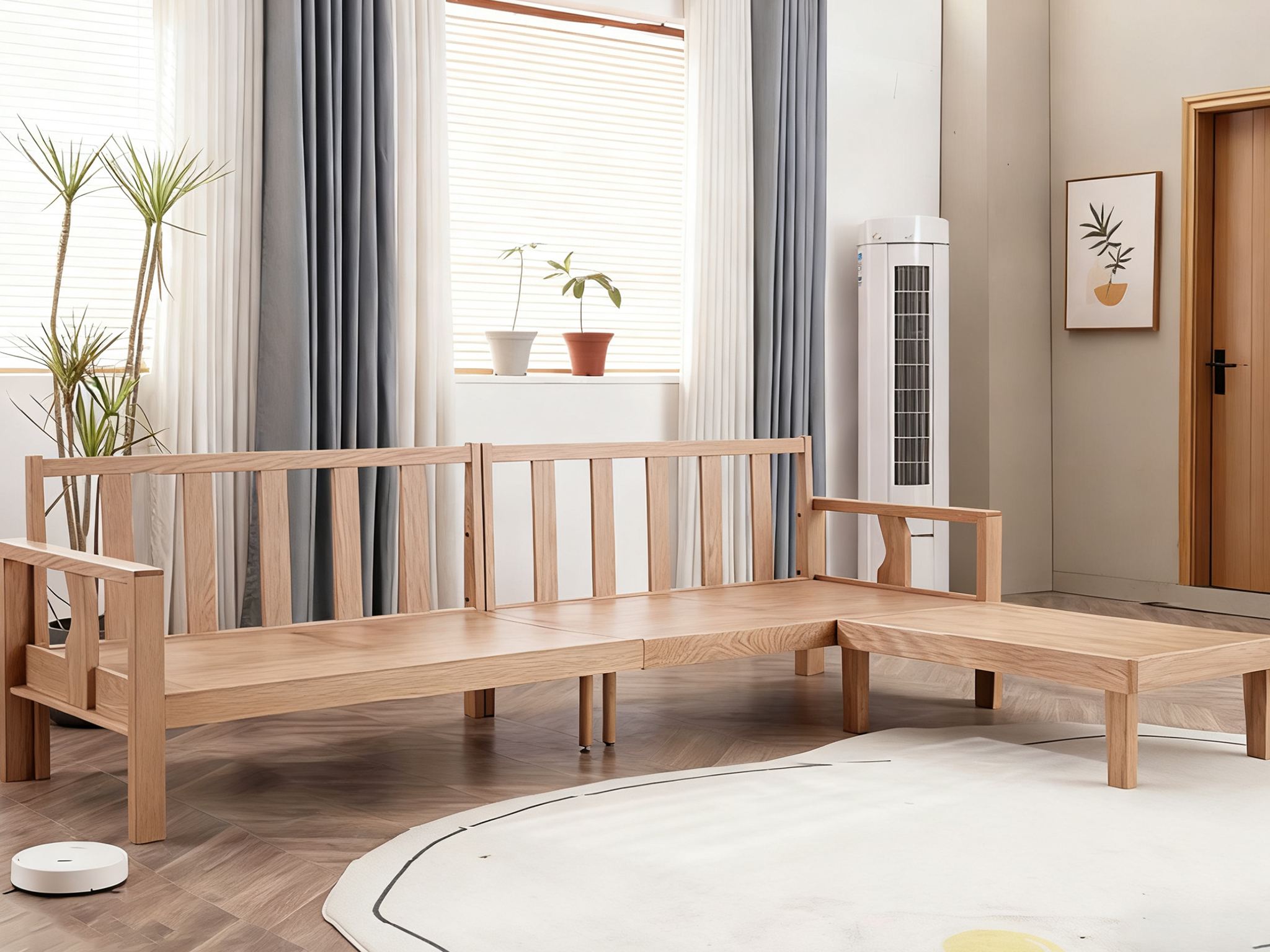 Sophisticated Furniture: Handcrafted Solid Timber Frame Sofa with Wrapping Design