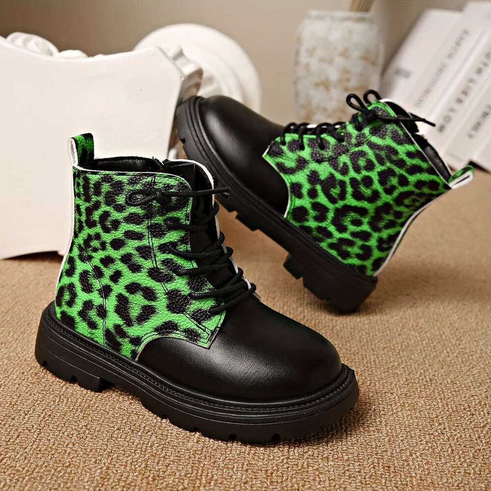 Girls' Winter Warm Mid-Calf With Zipper Lace Closure PU Upper, Rubber Sole & Soft Snow Boots For, Playdates, Parties All-Terrain Traction To - Du