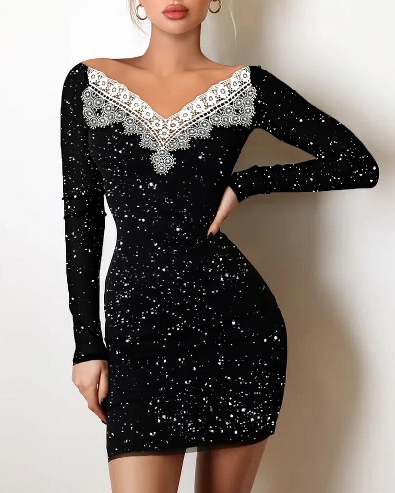 New Fashion Designer European and American Women's Fashion Slim Silver One Shoulder Tight Black Evening Dress
