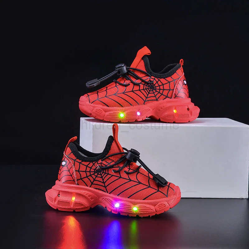 Disney Childrens Led Light Shoes Fashion Spiderman Boys Sneakers Cartoon Casual Shoes Breathable Kids Sport Shoes Size 2130 H251022