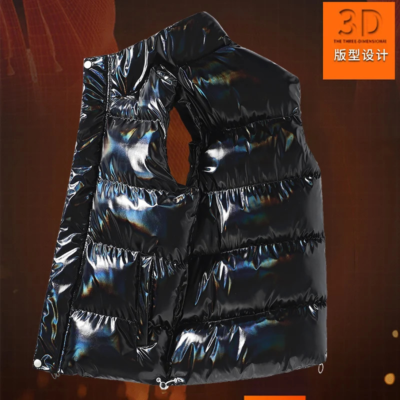 90 white duck down Waistcoat male Gielt Casual black sliver vests Man DOWN vests Thicken Men Winter Warm casual Bright Vest 251016