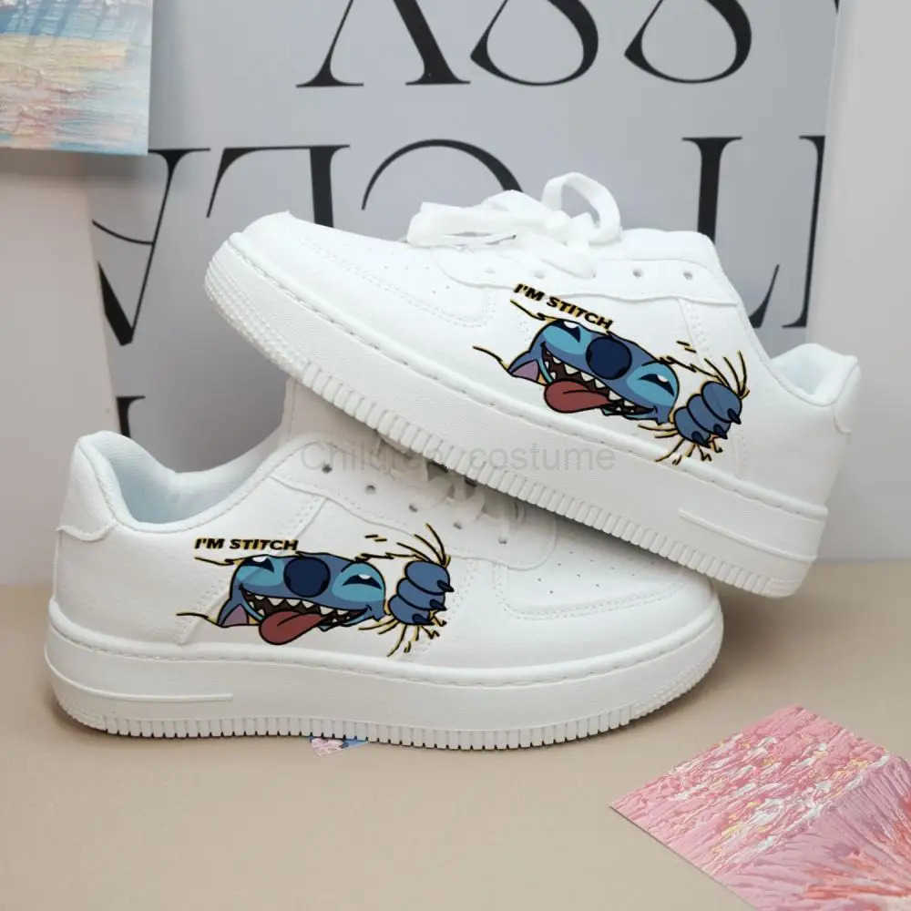 Disney kawaii Stitch Angel Skate Shoes Cartoon Anime Lightweight Casual Fashion LowTop Board Shoes for Breathable White Shoes H251022