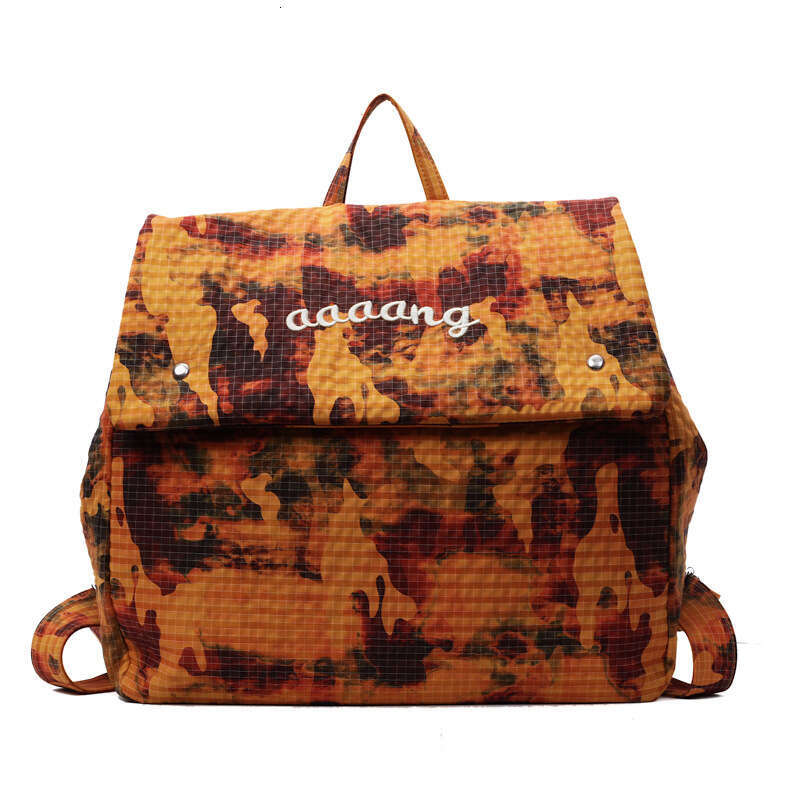 New Trendy Water Dyed Fabric Camouflage Large Capacity For Women Lightweight Letter Travel Backpack High Quality