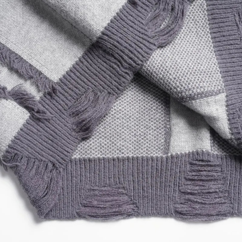 Vintage Sweater Y2K Grunge Streetwear Hip Hop Fringe Knitted Jumper Men Harajuku Casual Punk Gothic Loose Pullover Sweaters 251020